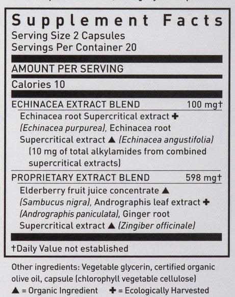 Gaia Quick Defense - 40 Capsules Supplement Facts