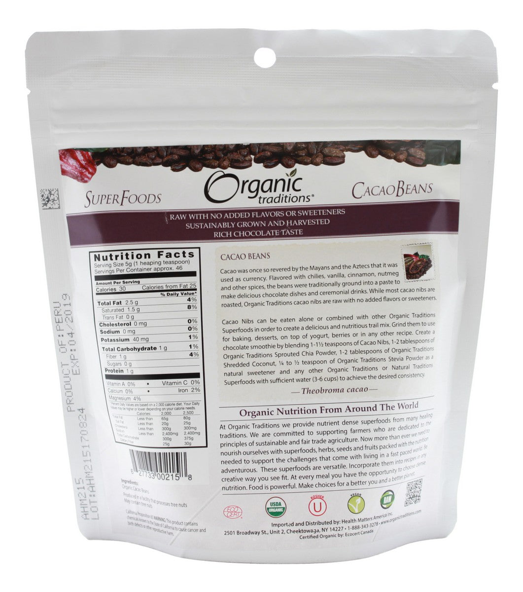 Cacao Beans - 8 oz - Supplement Facts