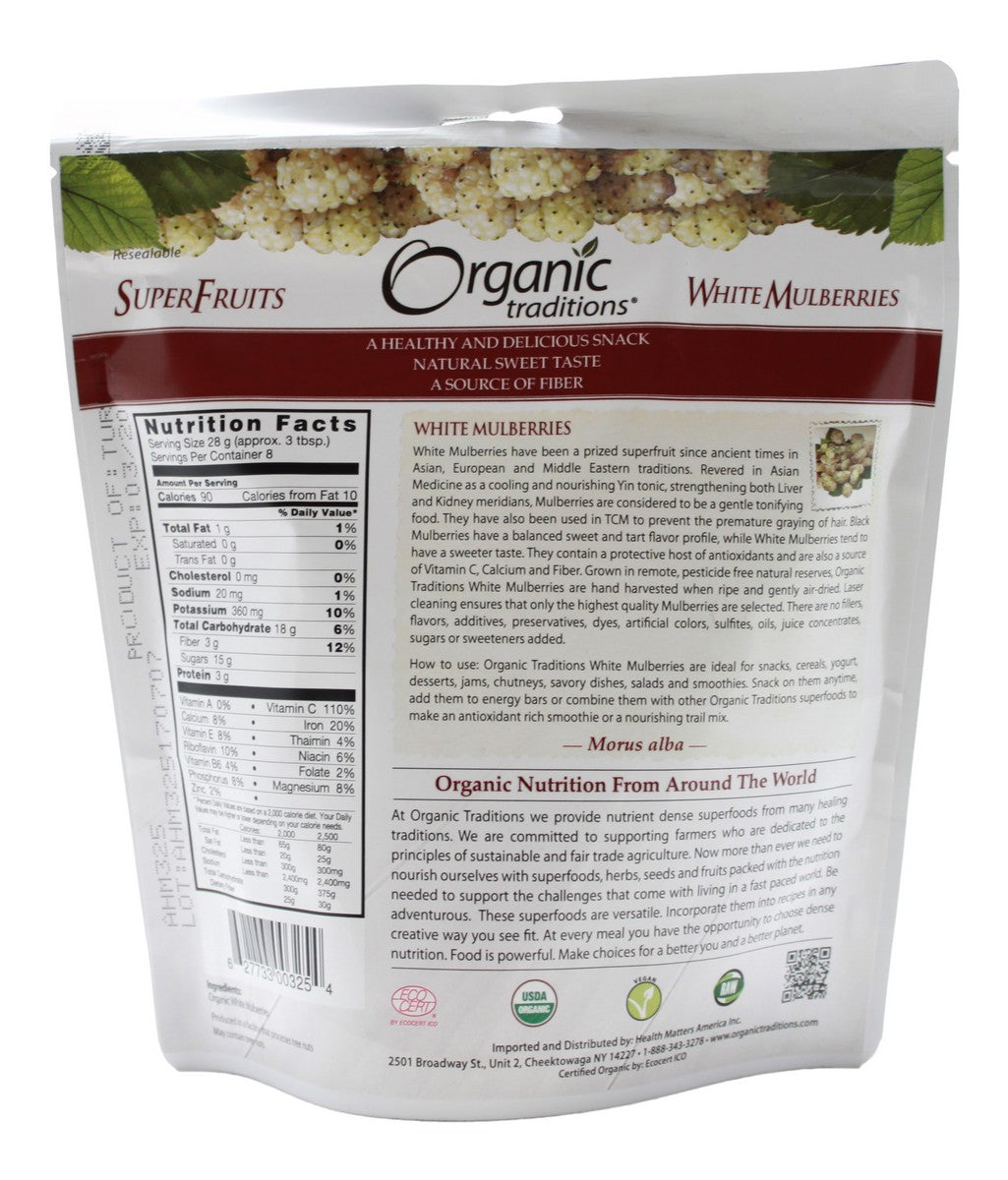 White Mulberries - 8 oz - Supplement Facts