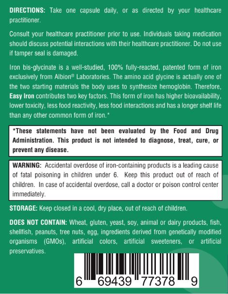 Easy Iron 29 mg - 120 Capsules