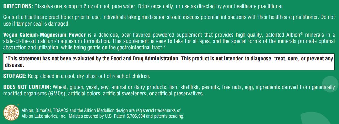 Vegan Calcium-Magnesium Powder - 7.20 oz