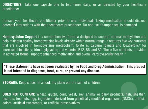 Homocysteine Support - 120 Capsules