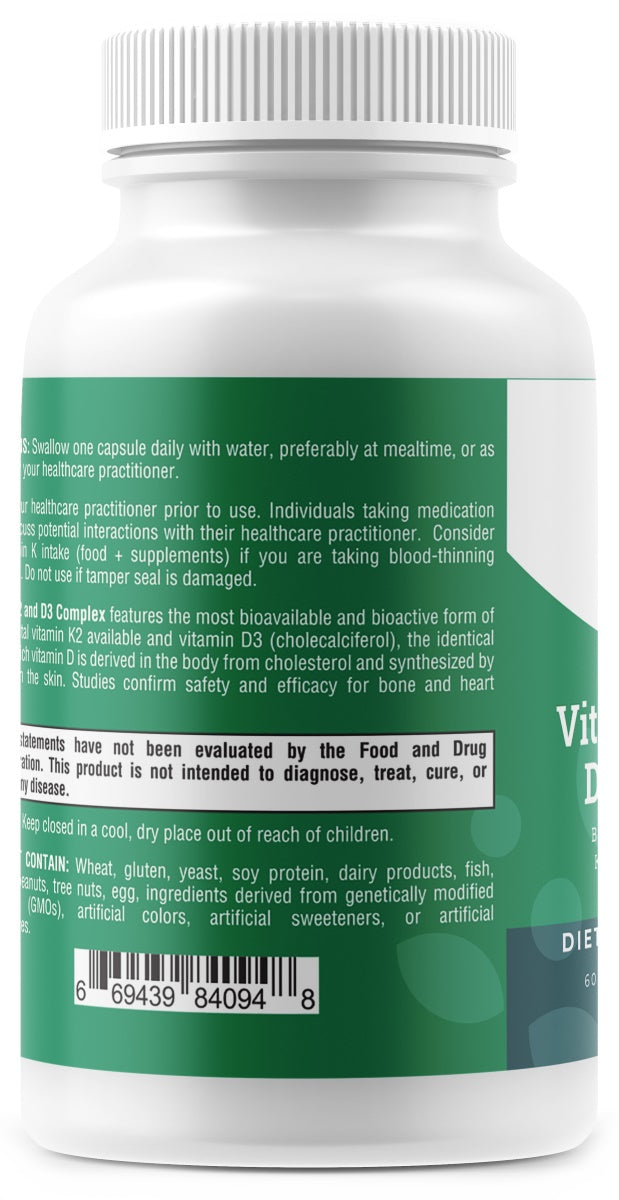 Vitamin K2 and D3 Complex - 60 Capsules