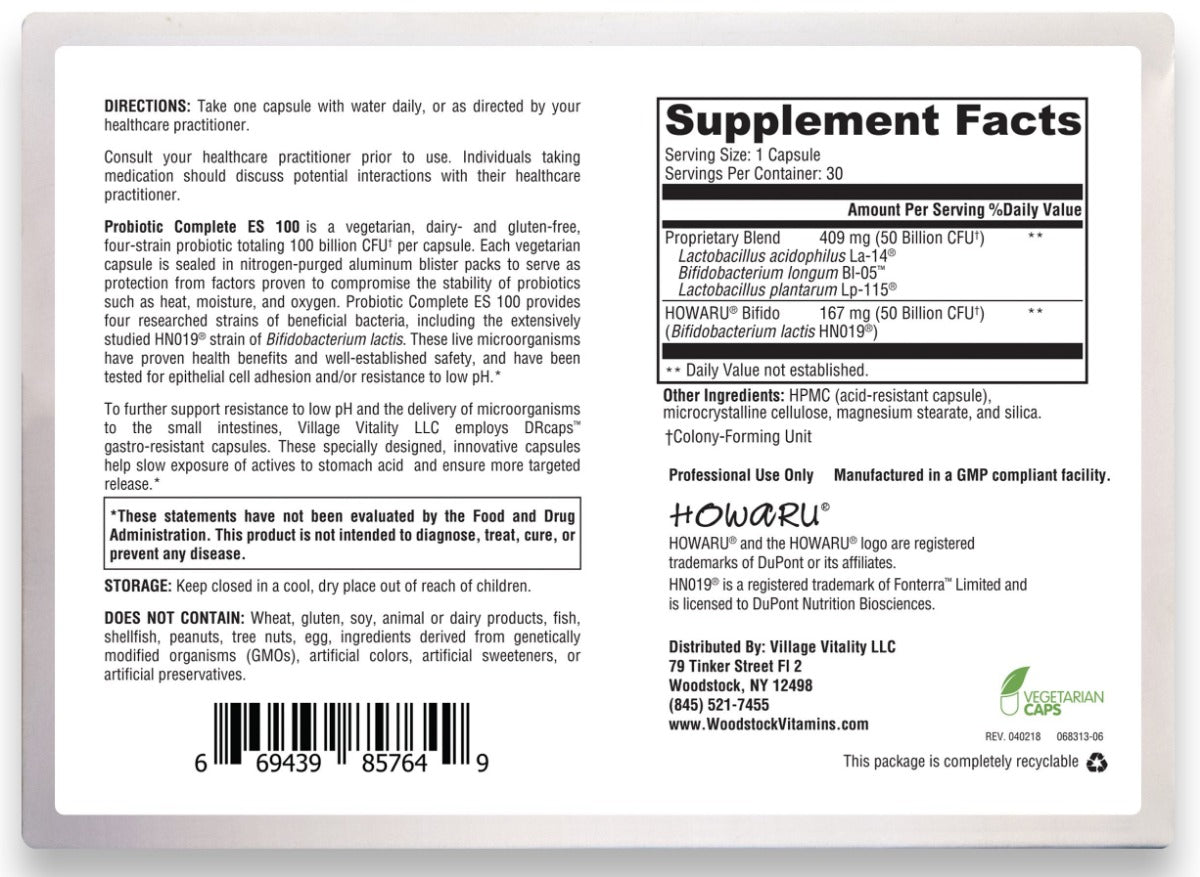 Probiotic Complete ES 100 - 30 Capsules