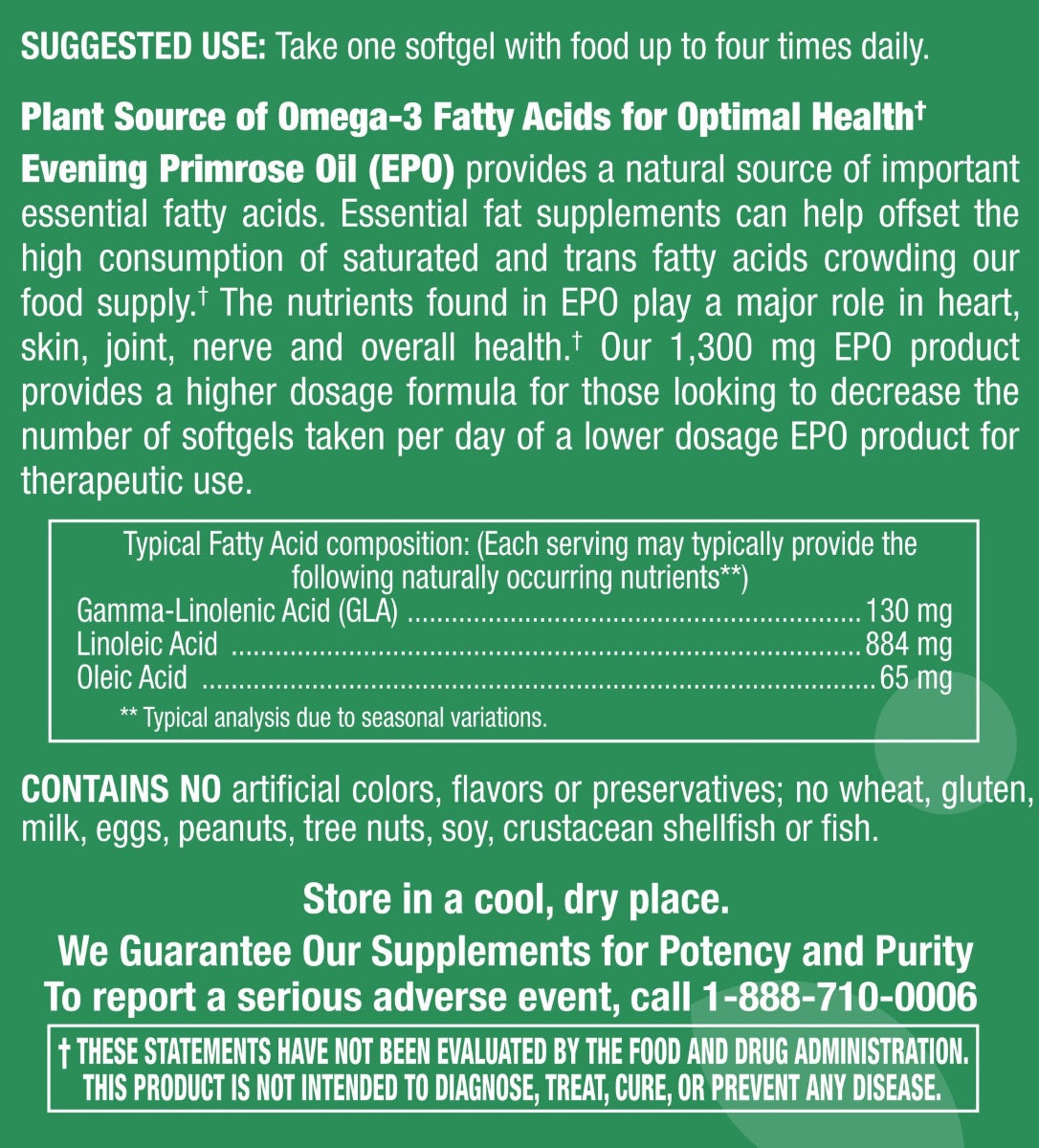 Evening Primrose Oil 1,300 mg - 90 Softgels
