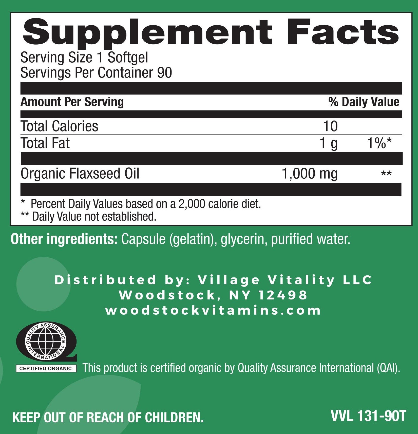 Flaxseed Oil 1,000mg - 90 Softgels