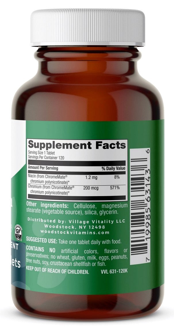 Chromium 200 mcg (Chromemate GTF) - 120 Tablets