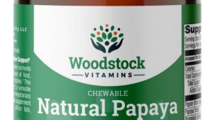 Chewable Natural Papaya - Natural Tropical Fruit Flavor - 90 Tablets