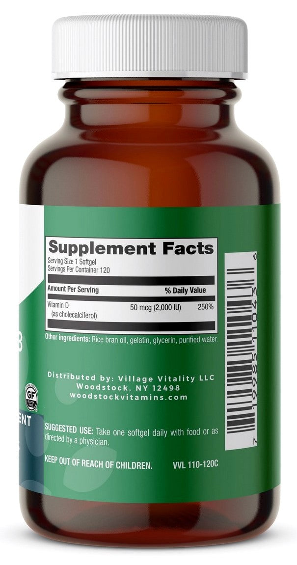 Vitamin D3 2,000 I.U. - 120 Softgels