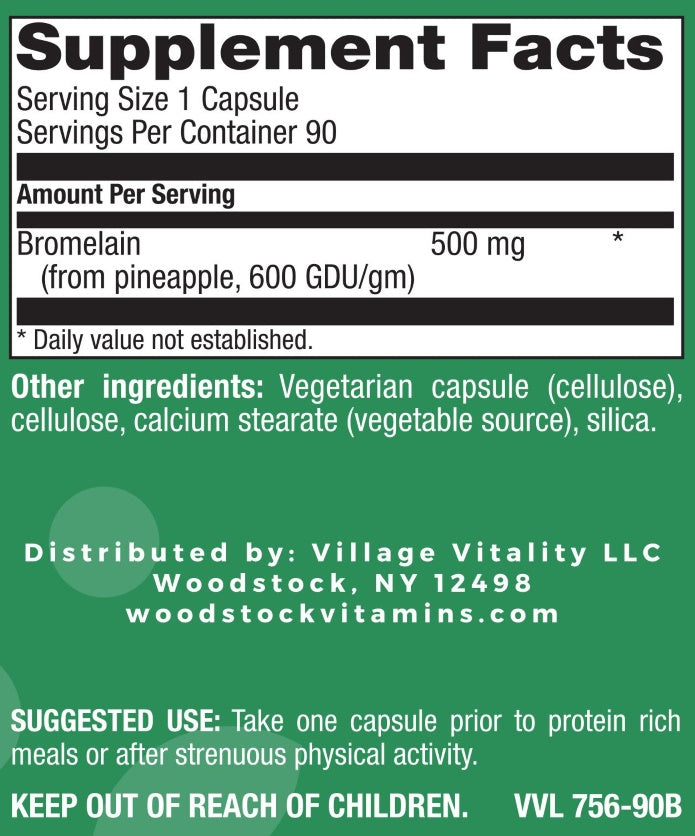 Bromelain 500mg - 90 Capsules