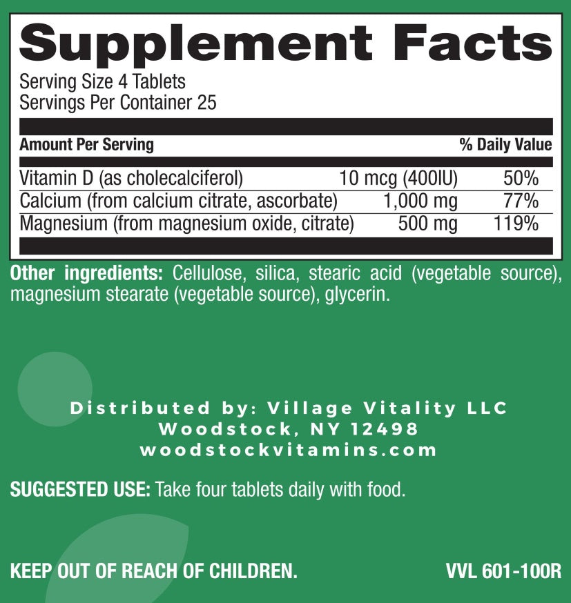 Cal-Mag Citrate Complex with Vitamin D3 - 100 Tablets