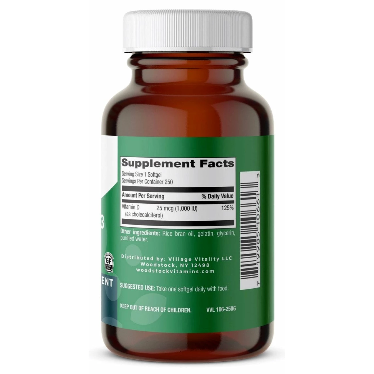 Vitamin D 1,000 I.U. - 250 Softgels