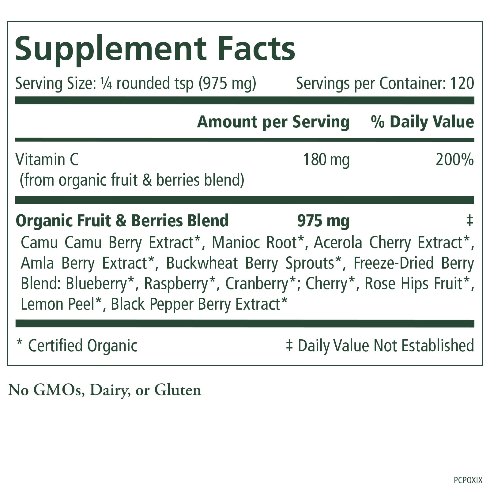 Pure Radiance C - 4 oz Powder Supplement Facts